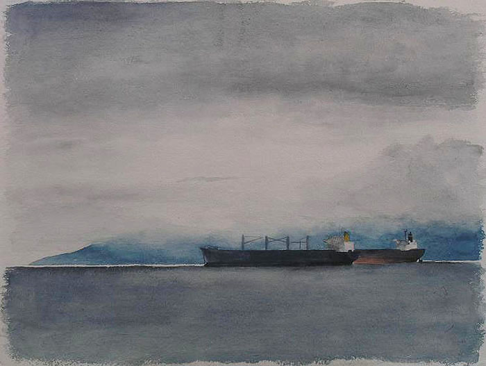 Freighters in English Bay, Vancouver