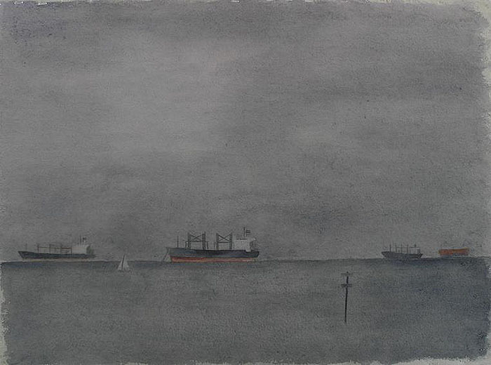 Freighters in English Bay, Vancouver