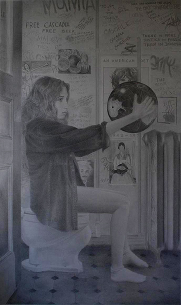 Girl holding a globe