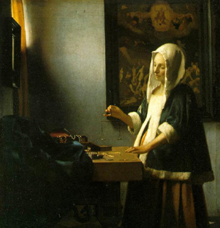 woman holding a scale