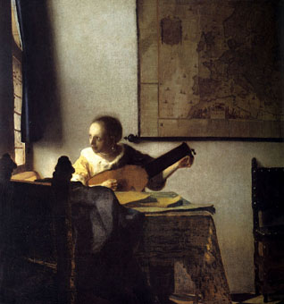 woman with a lute